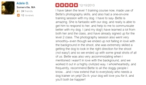 What kind of dog trainer is Bette Yip? See what previous students say!