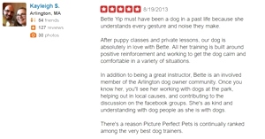 What kind of dog trainer is Bette Yip? See what previous students say!